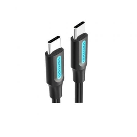 Cable USB 2.0 Tipo-C Vention COSBF/ USB Tipo-C Macho - USB Tipo-C Macho/ Hasta 60W/ 480Mbps/ 1m/ Preto