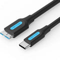 Cable USB 3.0 Vention CQABD/ microUSB Macho - USB Tipo-C Macho/ 5Gbps/ 50cm/ Preto