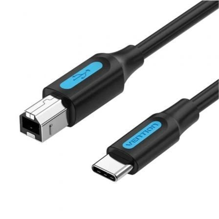 Cable USB 2.0 Tipo-C Vention CQUBH/ USB Tipo-B Macho - USB Tipo-C Macho/ 480Mbps/ 2m/ Preto