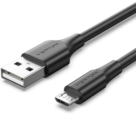 Cable USB 2.0 Vention CTIBG/ USB Macho - MicroUSB Macho/ Hasta 60W/ 480Mbps/ 1.5m/ Preto