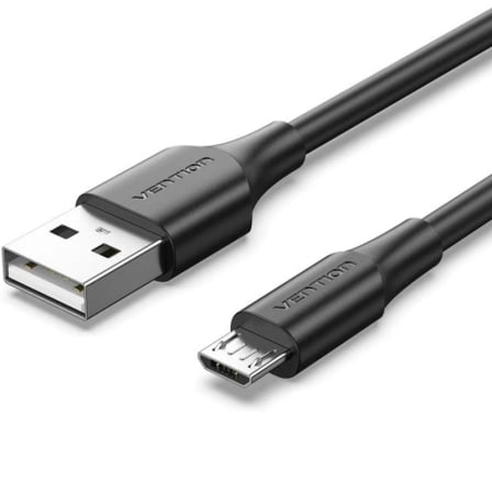 Cable USB 2.0 Vention CTIBH/ USB Macho - MicroUSB Macho/ Hasta 60W/ 480Mbps/ 2m/ Preto