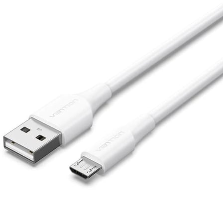 Cable USB 2.0 Vention CTIWG/ USB Macho - MicroUSB Macho/ Hasta 60W/ 480Mbps/ 1.5m/ Branco