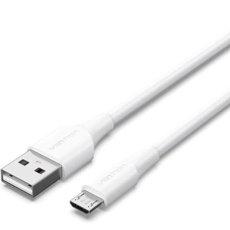 Cable USB 2.0 Vention CTIWH/ USB Macho - MicroUSB Macho/ 480Mbps/ 2m/ Branco