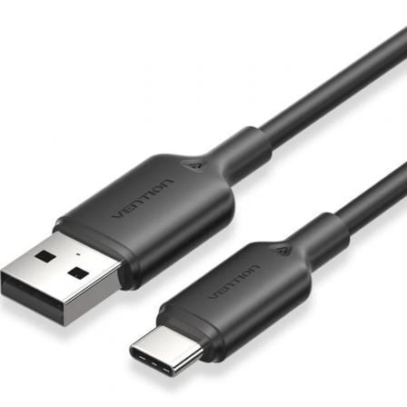 Cable USB 2.0 Tipo-C Vention CTQBH/ USB Tipo-C Macho - USB Macho/ Hasta 60W/ 480Mbps/ 2m/ Preto