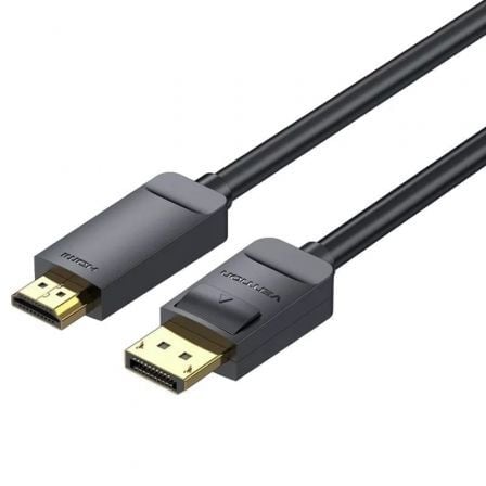 Cable Conversor Vention HAGBF/ DisplayPort Macho - HDMI 4K Macho/ 1m/ Preto