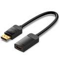 Cable Conversor Vention HBZBB/ DisplayPort Macho - HDMI 4K Hembra/ 15cm/ Preto