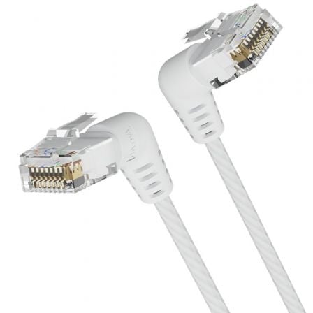 Cable de Red RJ45 UTP Vention IBOWG Cat.6A/ 1.5m/ Cabeza Rotatoria 360º/ Branco