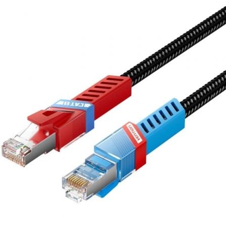 Cable de Red RJ45 SFTP Vention IKJBF Cat.8/ Gaming/ 1m/ Preto
