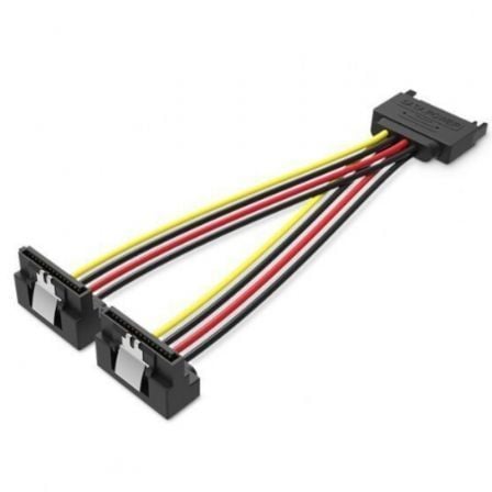 Cable Alimentación Vention KDBBB/ SATA Macho - 2x SATA Hembra/ 15cm/ Preto