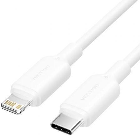 Cable USB 2.0 Tipo-C Lightning Vention LAKWF/ USB Tipo-C Macho - Lightning Macho/ Hasta 27W/ 480Mbps/ 1m/ Branco