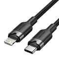 Cable USB Tipo-C Lightning Vention LALBF/ USB Tipo-C Macho - Lightning Macho/ 27W/ 480Mbps/ 1m/ Preto