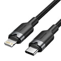 Cable USB Tipo-C Lightning Vention LALBH/ USB Tipo-C Macho - Lightning Macho/ 27W/ 480Mbps/ 2m/ Preto