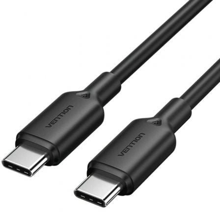 Cable USB 2.0 Tipo-C 3A Vention TRCBH/ USB Tipo-C Macho - USB Tipo-C Macho/ Hasta 60W/ 480Mbps/ 2m/ Preto