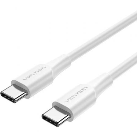 Cable USB 2.0 Tipo-C 3A Vention TRCWF/ USB Tipo-C Macho - USB Tipo-C Macho/ Hasta 60W/ 480Mbps/ 1m/ Branco