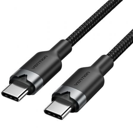 Cable USB 2.0 Tipo-C 3A Vention TRDBH/ USB Tipo-C Macho - USB Tipo-C Macho/ Hasta 60W/ 480Mbps/ 2m/ Preto