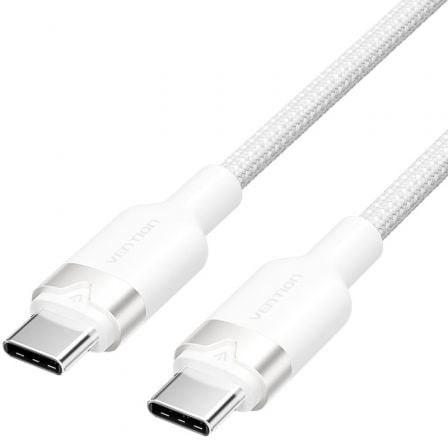 Cable USB 2.0 Tipo-C 3A Vention TRDWH/ USB Tipo-C Macho - USB Tipo-C Macho/ Hasta 60W/ 480Mbps/ 2m/ Branco