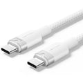Cable USB Tipo-C 2.0 5A Vention TRIWH/ USB Tipo-C Macho - USB Tipo-C Macho/ Hasta 240W/ 480Mbps/ 2m/ Branco