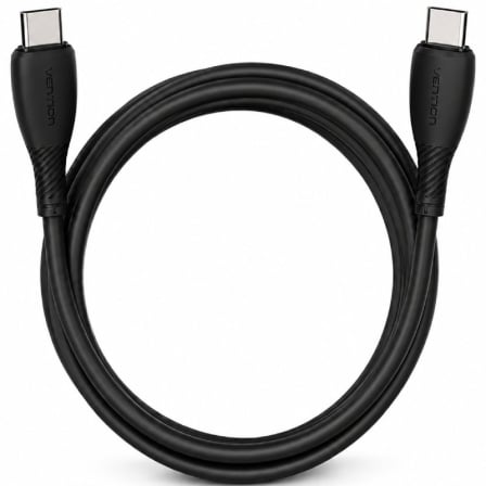 Cable USB 2.0 Tipo-C Vention TRVBH/ USB Tipo-C Macho - USB Tipo-C Macho/ Hasta 60W/ 480Mbps/ 2m/ Preto