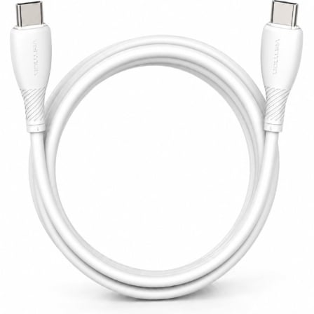Cable USB 2.0 Tipo-C Vention TRVWH/ USB Tipo-C Macho - USB Tipo-C Macho/ Hasta 60W/ 480Mbps/ 2m/ Branco