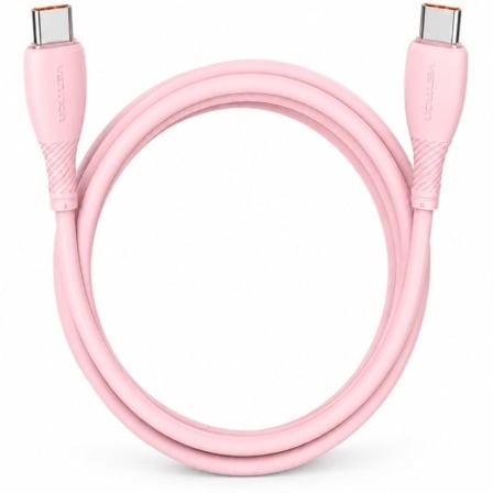 Cable USB 2.0 Tipo-C Vention TRWPH/ USB Tipo-C Macho - USB Tipo-C Macho/ Hasta 100W/ 480Mbps/ 2m/ Rosa