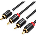 Cable Estéreo Vention VAB-R06-B300/ 2x RCA Macho - 2x RCA Macho/ 3m/ Preto