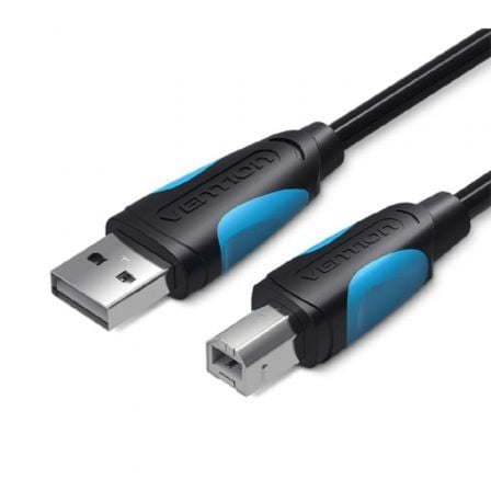 Cable USB 2.0 Impressora Vention VAS-A16-B500/ USB Tipo-B Macho - USB Macho/ 480Mbps/ 5m/ Preto