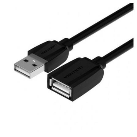 Cable Alargador USB 2.0 Vention VAS-A44-B200/ USB Macho - USB Hembra/ 480Mbps/ 2m/ Preto