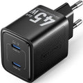 Carregador de Pared GaN Vention FEFB0-EU/ 2xUSB Tipo-C/ 45W