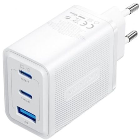 Carregador de Pared GaN Vention FERW0-EU/ 2xUSB Tipo-C/ 1xUSB/ 65W
