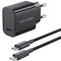 Carregador de Pared GaN Vention G18B0-EU/ 1xUSB Tipo-C + Cable USB Tipo-C/ 30W