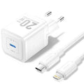 Carregador de Pared GaN Vention TZ-FEPW0-EU-02/ 1xUSB Tipo-C + Cable Lightning/ 20W