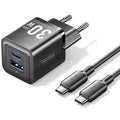 Carregador de Pared GaN Vention TZ-FEQB0-EU-01/ 1xUSB Tipo-C/ 1xUSB + Cable USB Tipo-C/ 30W