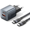 Carregador de Pared GaN Vention TZ-FEWH0-EU/ 1xUSB Tipo-C/ 1xUSB/ 30W