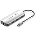 Docking USB Tipo-C Vention TQHHB/ 1xHDMI 4K/ 3xUSB/ 1xUSB Tipo-C PD/ 1xRJ45/ Gris