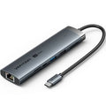 Docking USB Tipo-C Vention TGUHB/ RJ45/ 2xUSB/ 1xUSB Tipo-C/ 1xHDMI/ 1xUSB Tipo-C PD/ 1xLector de Tarjetas/ Gris