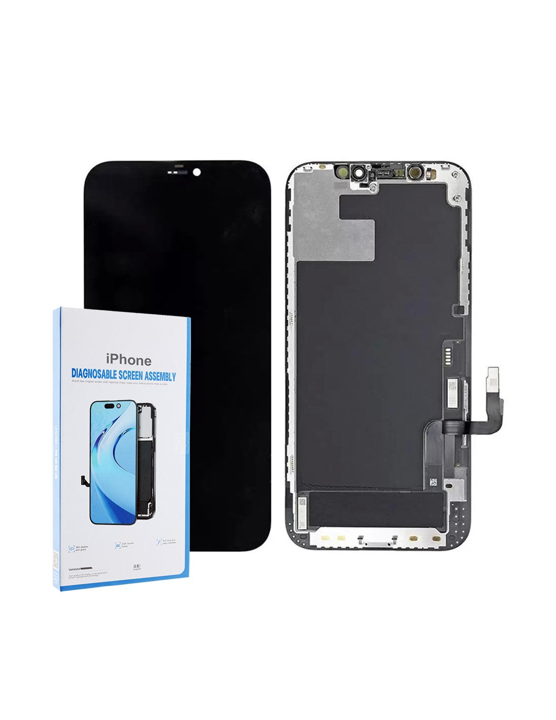 VR Parts | Ecrã Completo Diagnóstico OLED FHD para iPhone 12 / iPhone 12 Pro Chip intercambiável
