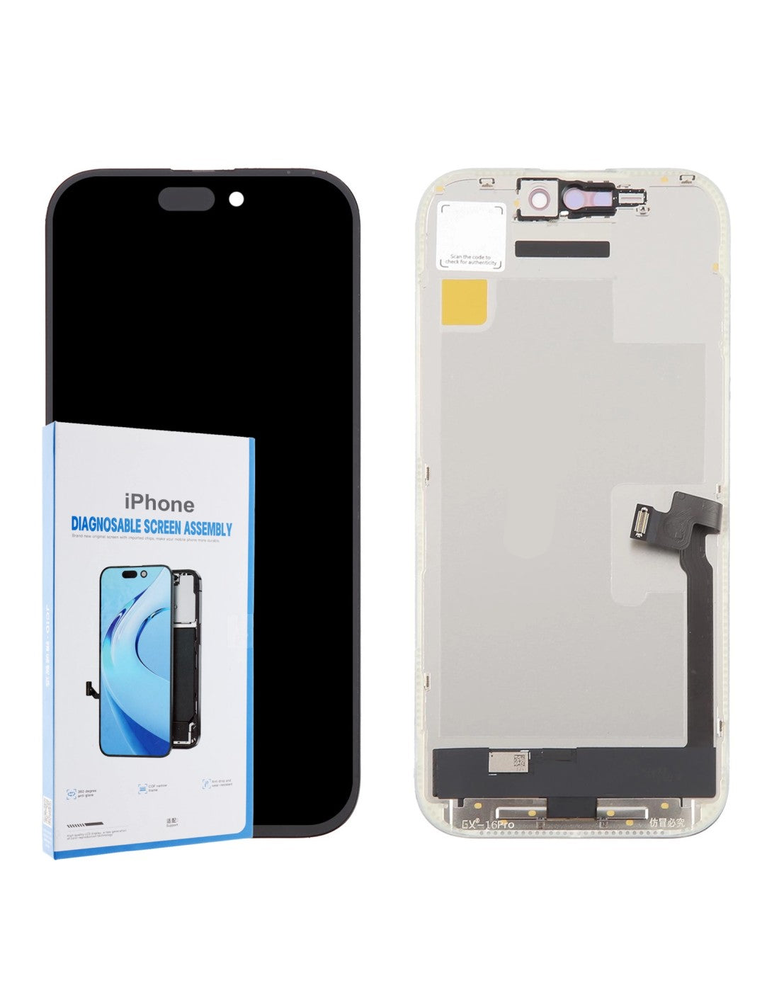 VR Parts | Ecrã Completo de Diagnóstico OLED FHD para iPhone 16 Pro