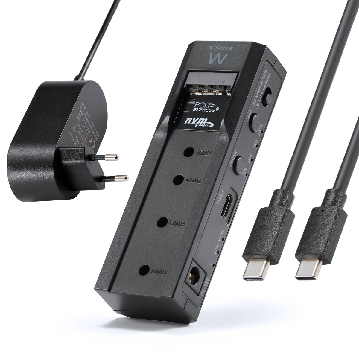 Ewent EW7065 Docking Station Dual Bay HDD/NVMe M.2 SSD