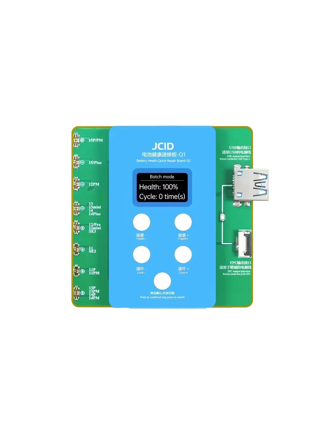 VR Parts | JCID JD Q1 Placa reparação Bateria modifica valor estado e ciclos sem FPC iPhone 11 a 15 Pro Max
