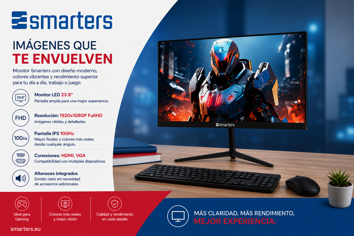 Monitor Smarters 23,8 polegadas Full HD IPS 100 Hz